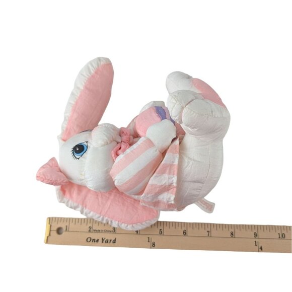 Trendmasters Easter Bunny Rabbit Plush 7" Stuffed Animal Toy Nylon Vintage 1992 - Picture 5 of 5